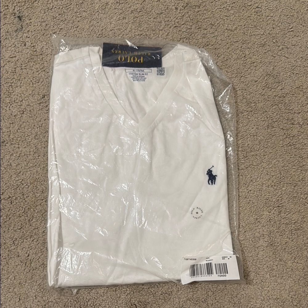 Ralph Lauren White V-Neck short sleeve T-Shirt
